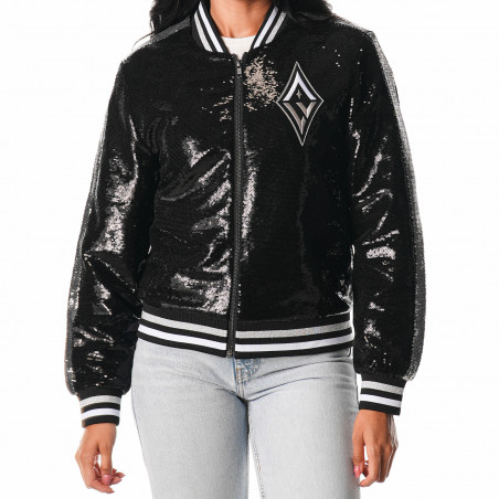 LAS VEGAS ACES ALL OVER SEQUIN ZIP UP JACKET