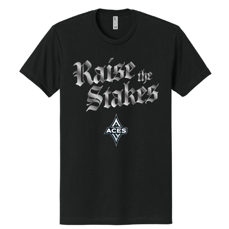 LAS VEGAS ACES RAISE THE STAKES 2025 PLAYOFFS BLACK TEE