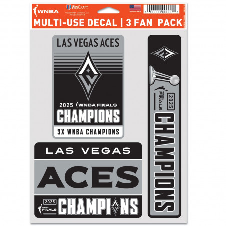 LAS VEGAS ACES 2025 WNBA CHAMPIONSHIP DECAL 3-PACK