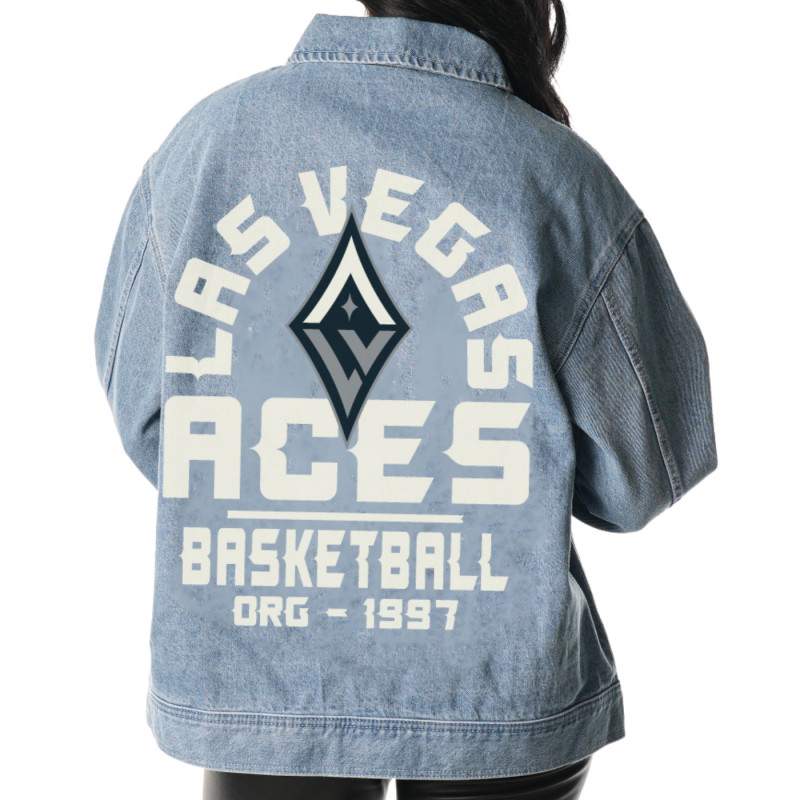 LAS VEGAS ACES UNISEX FULL ZIP DENIM JACKET