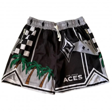LAS VEGAS ACES LOGO CHECKERED PALM TREE SHORTS