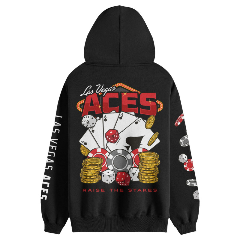 KILLER MERCH LAS VEGAS ACES FIVE OF A KIND POKER HOODIE