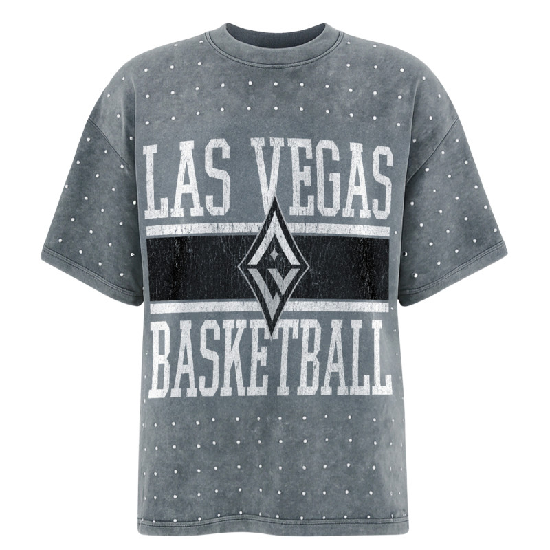 LAS VEGAS ACES OVERSIZED ALL OVER RHINESTONE TEE