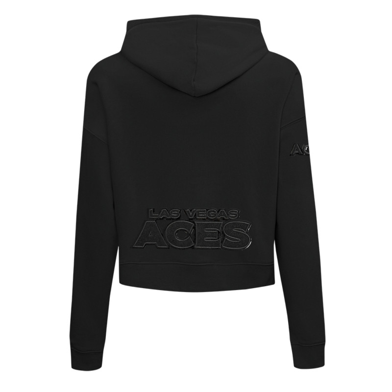 PRO STANDARD LAS VEGAS ACES WOMENS TRIPLE BLACK CROPPED HOODIE