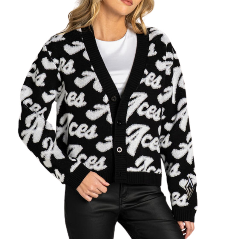 WOMENS LAS VEGAS ACES JACQUARD ALL OVER CARDIGAN