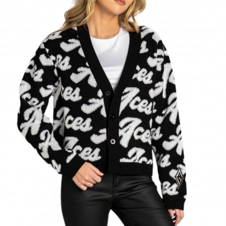 WOMENS LAS VEGAS ACES JACQUARD ALL OVER CARDIGAN