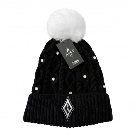 LAS VEGAS ACES WOMENS RHINESTONE POM KNIT CAP