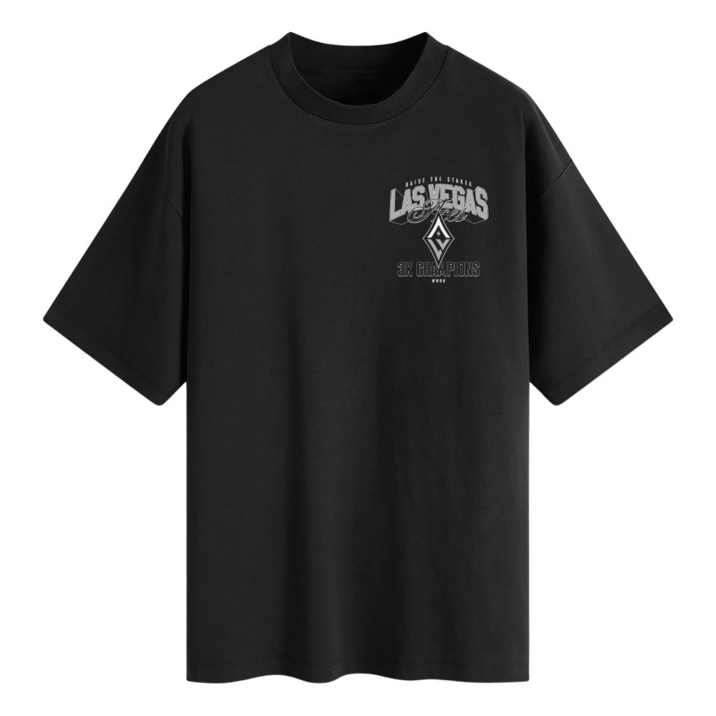 KILLER MERCH LAS VEGAS ACES BLACK RAISE THE STAKES CHAMPIONS TEE
