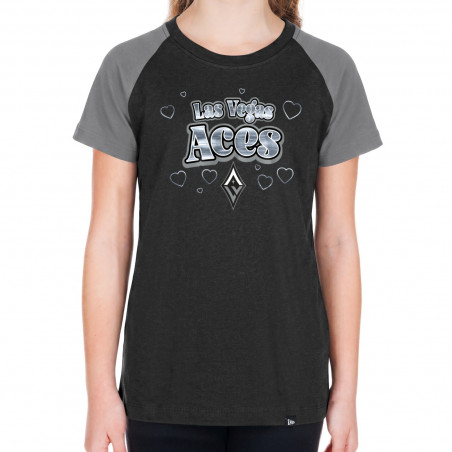 NEW ERA GIRLS JUVENILE LAS VEGAS ACES RAGLAN TEE