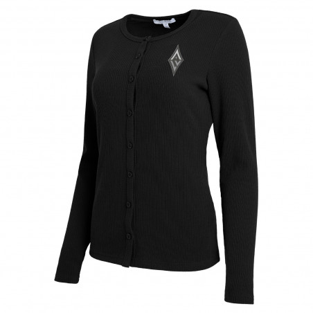 WEAR BY ERIN ANDREWS WOMENS LAS VEGAS ACES RIBBED BUTTON-UP SHIRT