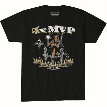 LAS VEGAS ACES A'JA WILSON 5X WNBA MVP CROWNS TEE