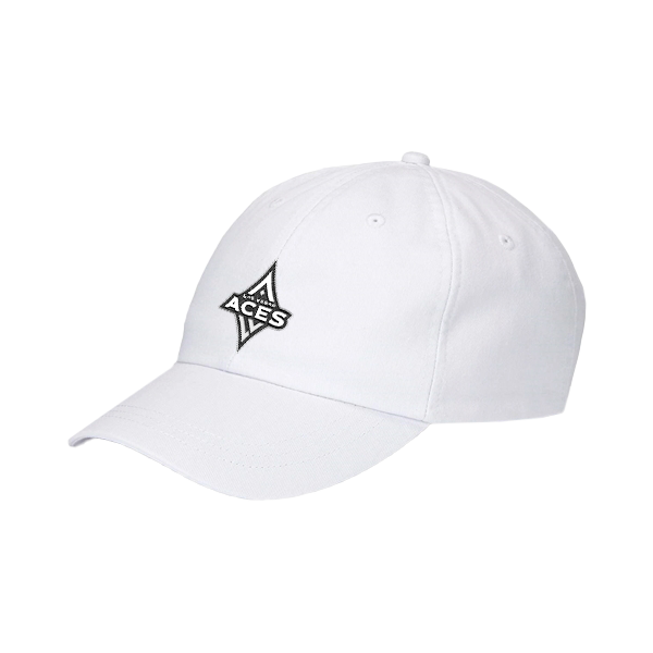 White youth cap featuring Las Vegas Aces black and silver diamond logo