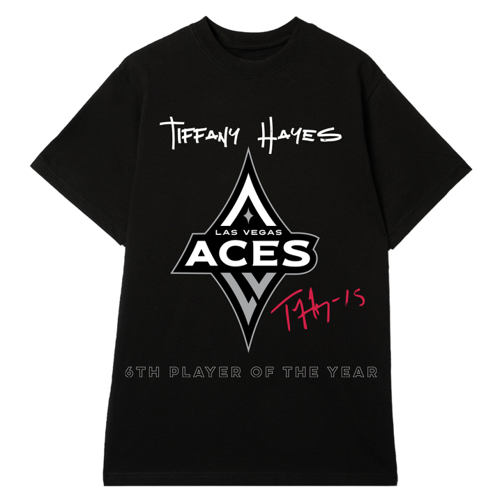 Las Vegas Aces Tiffany Hayes 2024 Sixth Player of the Year Signature Tee