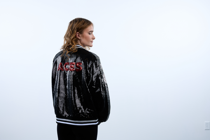 Las Vegas Aces Sequin Bomber Jacket